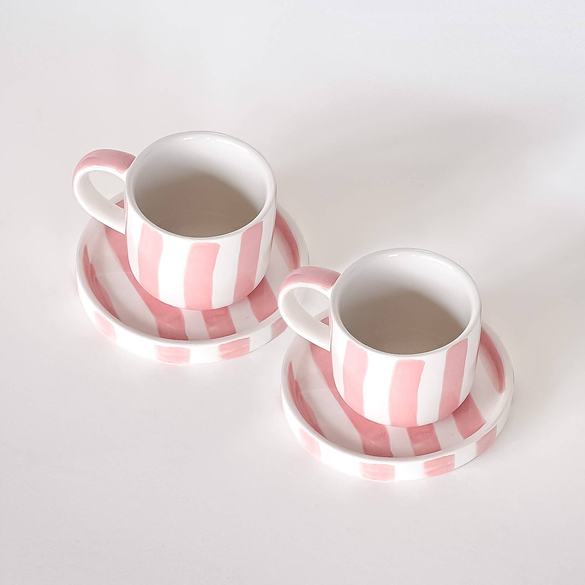 Magazin Minori Espresso Set Stripes - incanto rose (2er Set - 4 Teile)