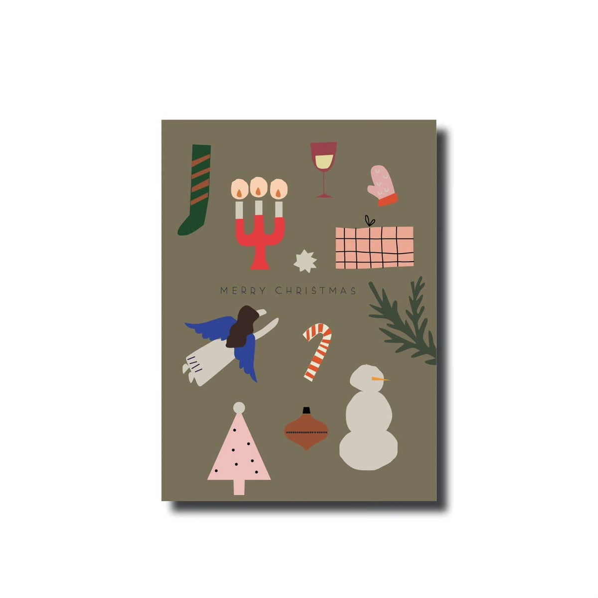 Weihnachtskarte Weihnachtszeug grün