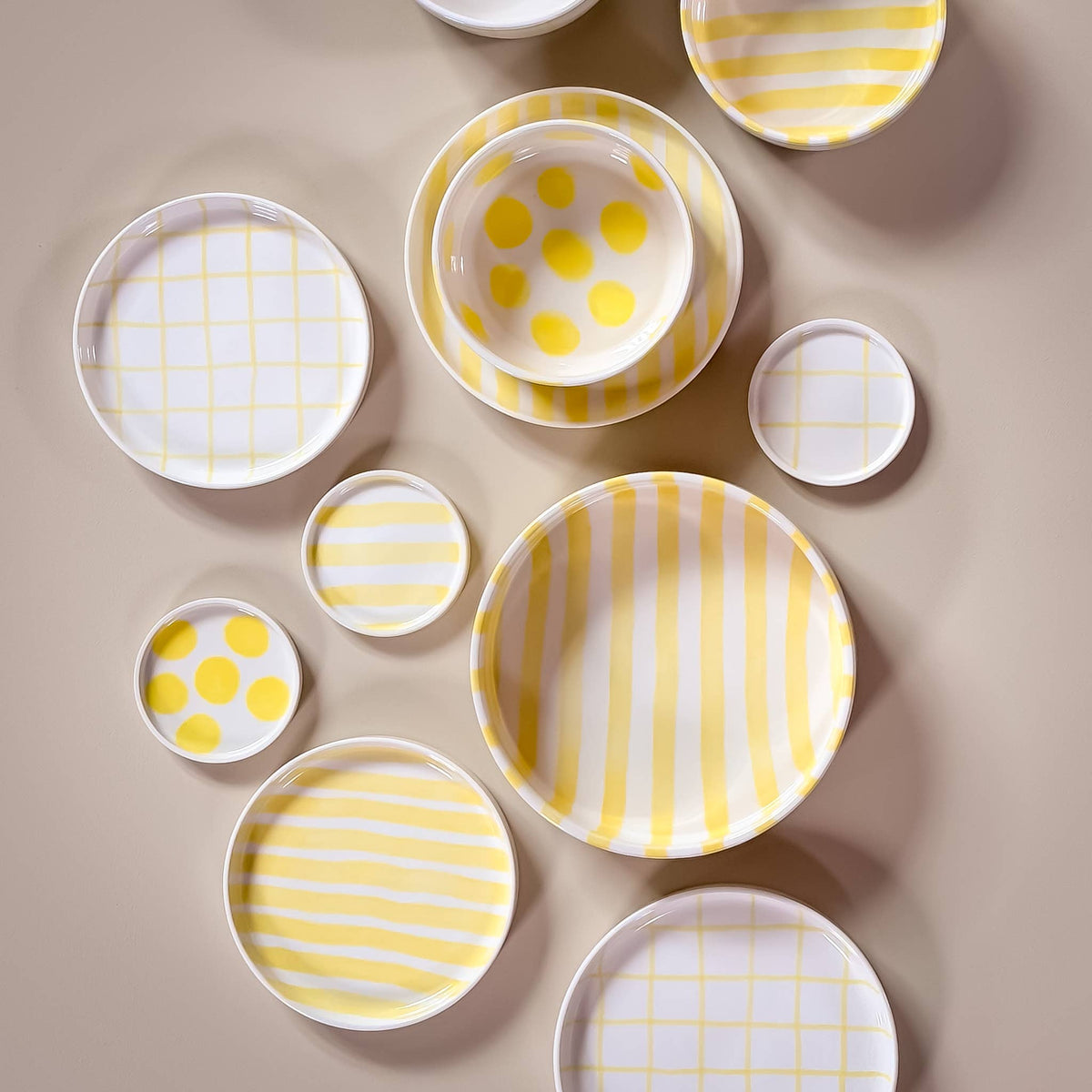 Magazin Minori Schale gross Stripes - spiaggia yellow