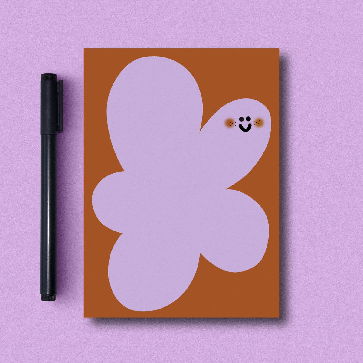 Jenne Grassmann Notizblock Blume lavendel-braun