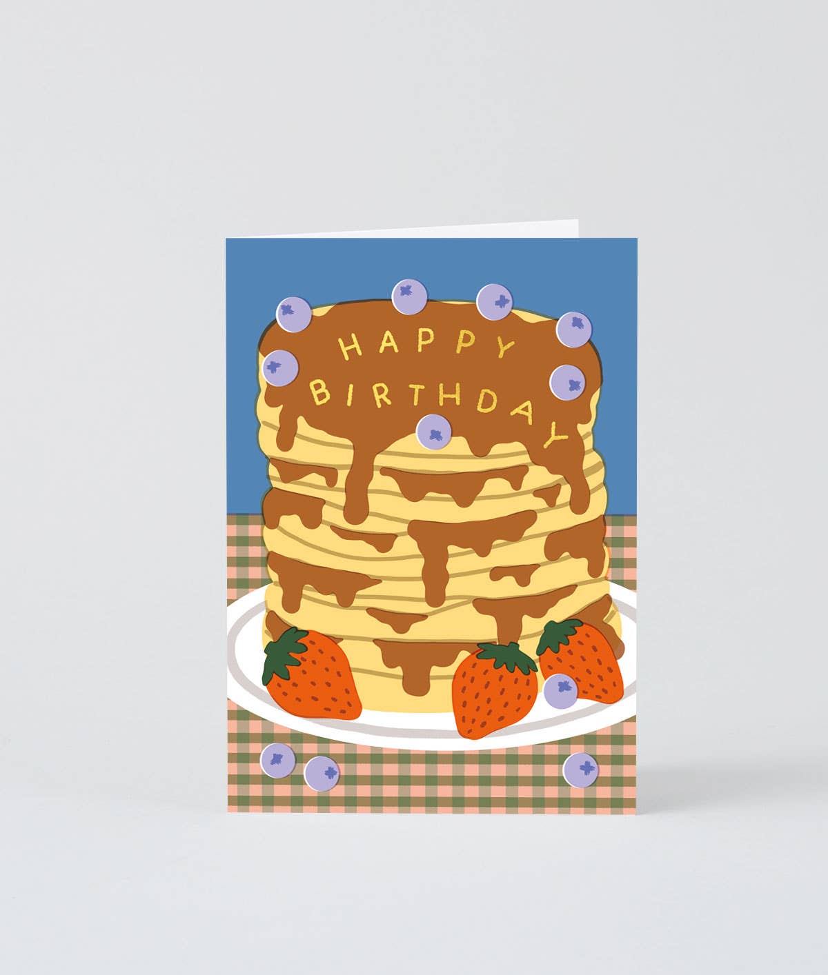 Wrap - Glückwunschkarte zum Geburtstag mit Pfannkuchen Motiv Grußkarte