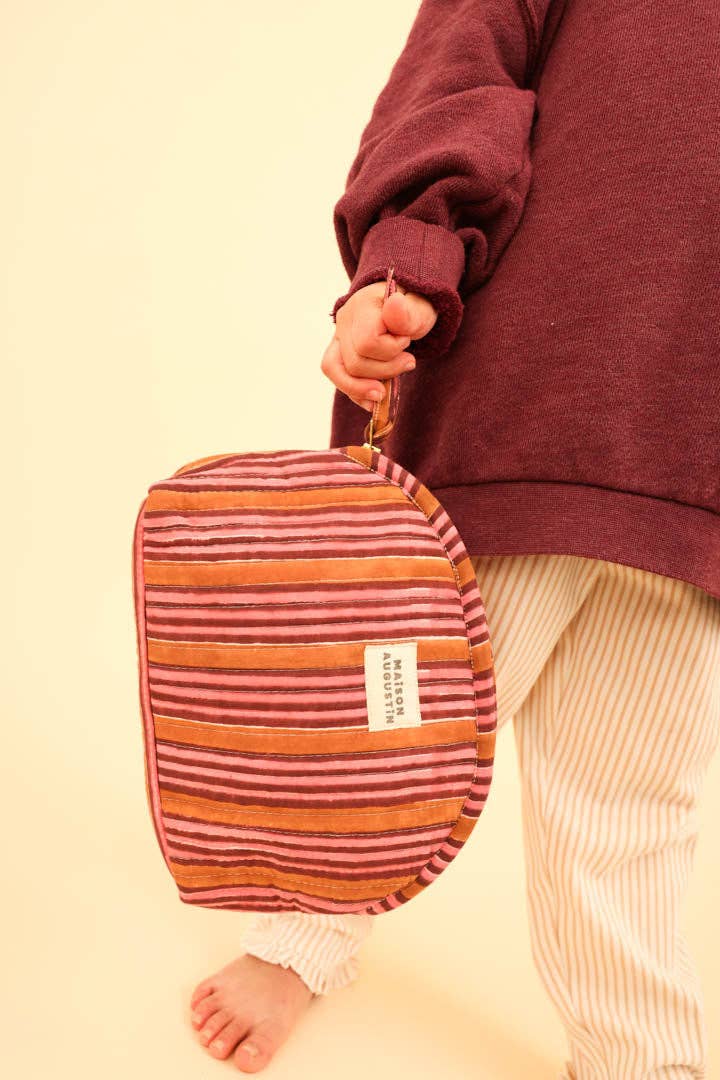 Maison Augustin Make-up-Tasche Candy Stripe