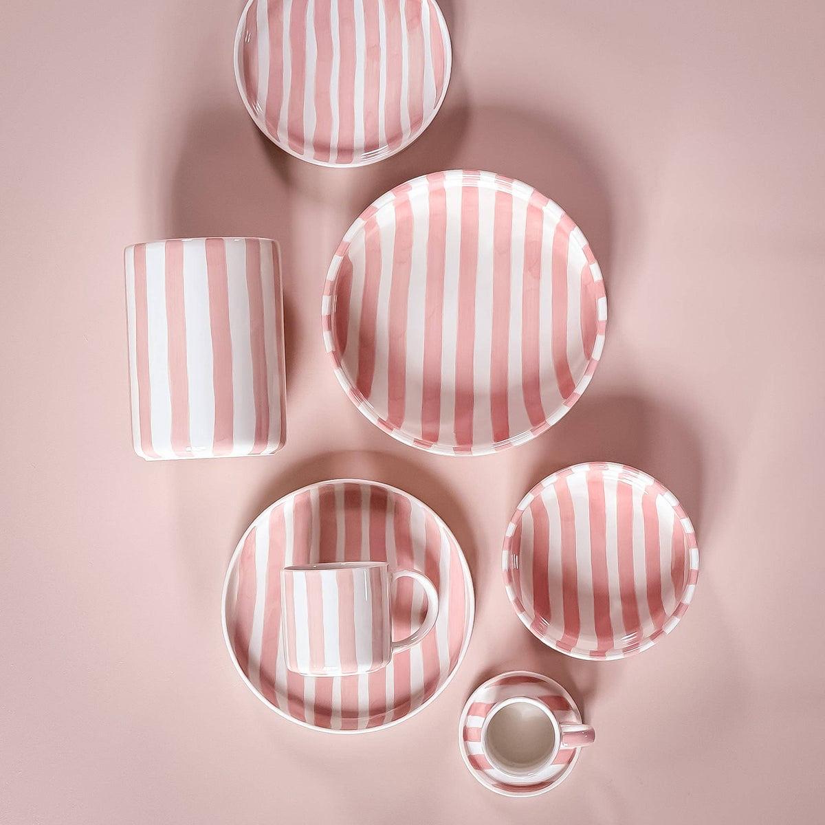 Magazin Minori Espresso Set Stripes - incanto rose (2er Set - 4 Teile)