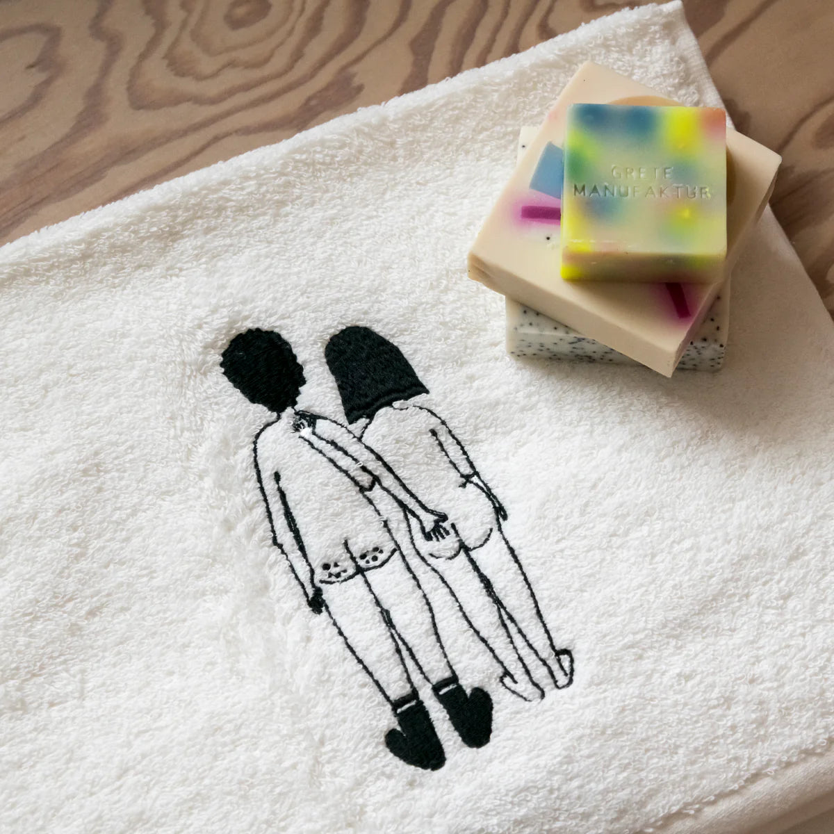 Helen B -Gäste Handtuch 2'er Set 'naked couple back'