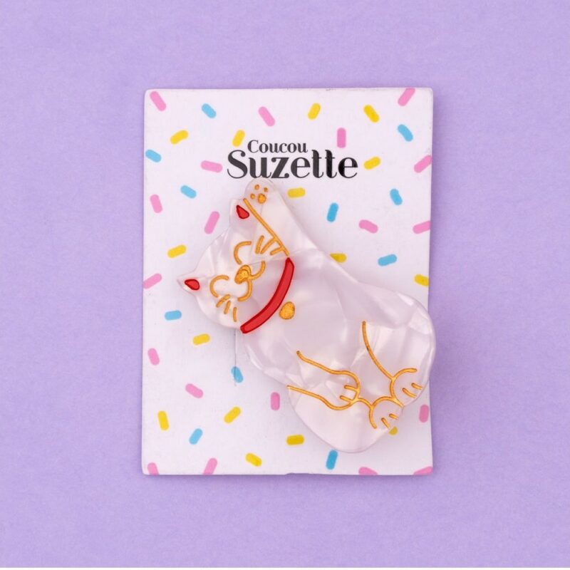 Coucou Suzette Haarclip 'Lucky Cat'