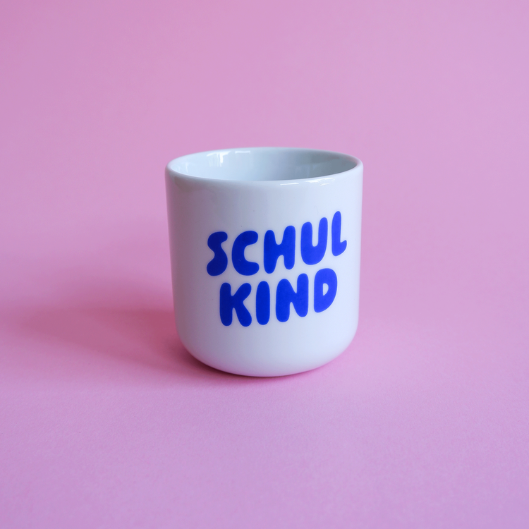 tinyday Porzellanbecher 'Schulkind' in rot oder blau