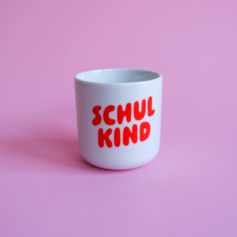 tinyday Porzellanbecher 'Schulkind' in rot oder blau