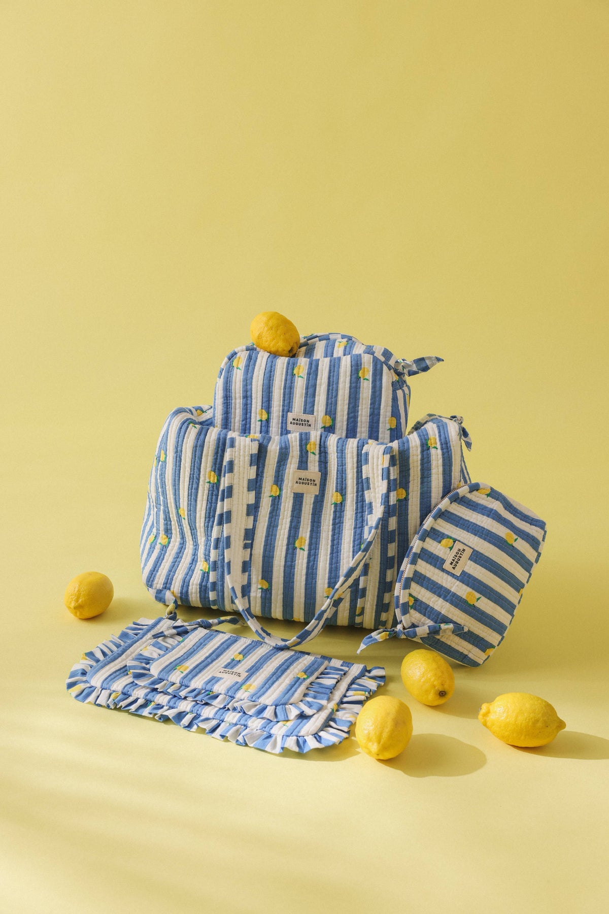 Maison Augustin - Make-up-Tasche "Lemonblau"