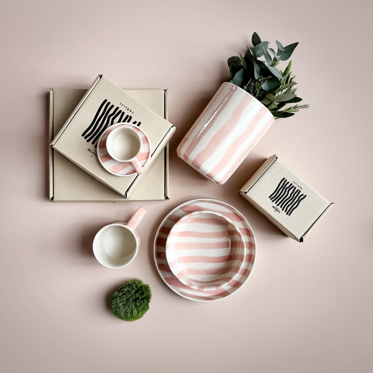 Magazin Minori Teller Stripes - incanto rose