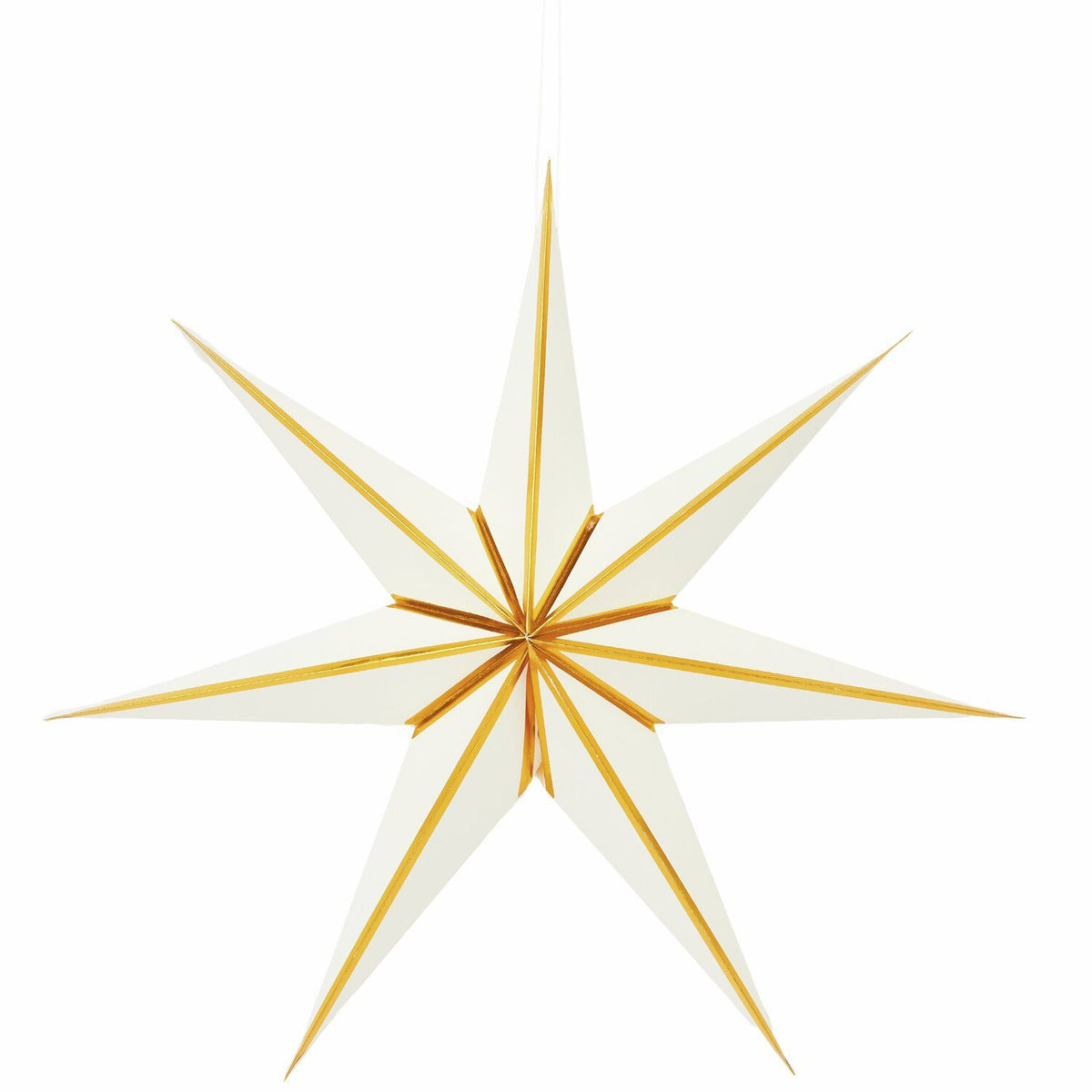 Papierstern Auffaltbar 'weiss/gold' Ø 45cm
