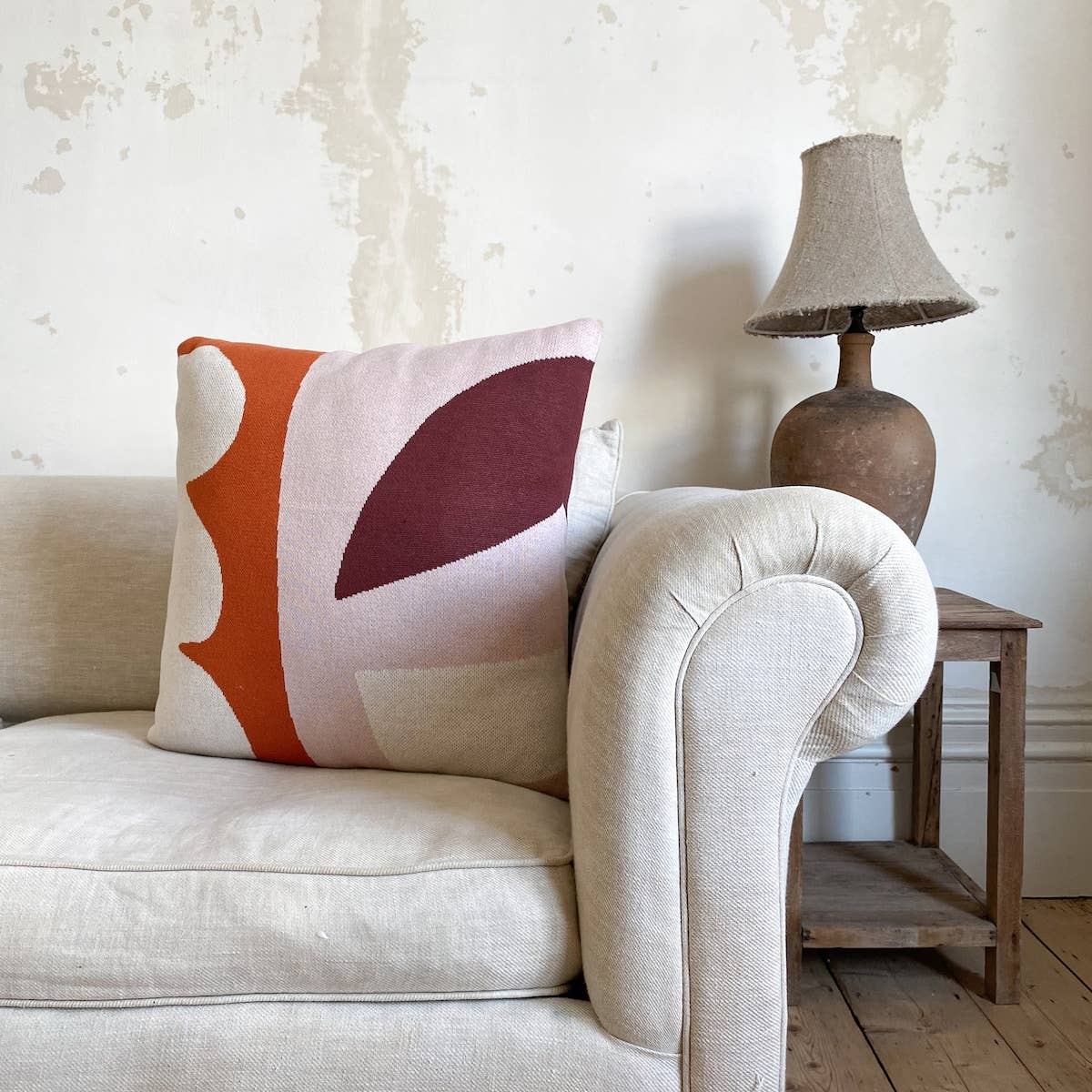Sophie Home Kissenbezug aus Baumwollstrick — Orbi Orange