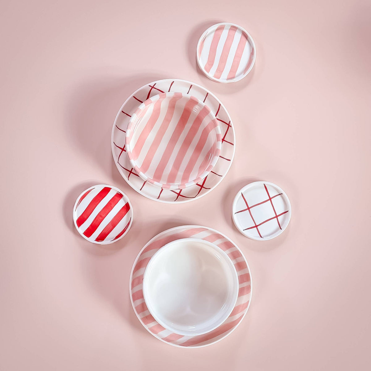 Magazin Minori Espresso Set Stripes - incanto rose (2er Set - 4 Teile)