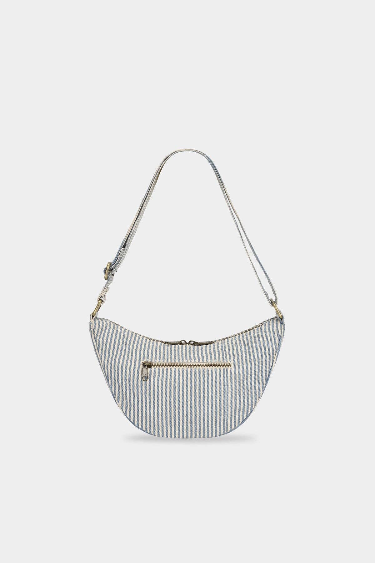 Hindbag - Umhängetasche Andrea, blau gestreift