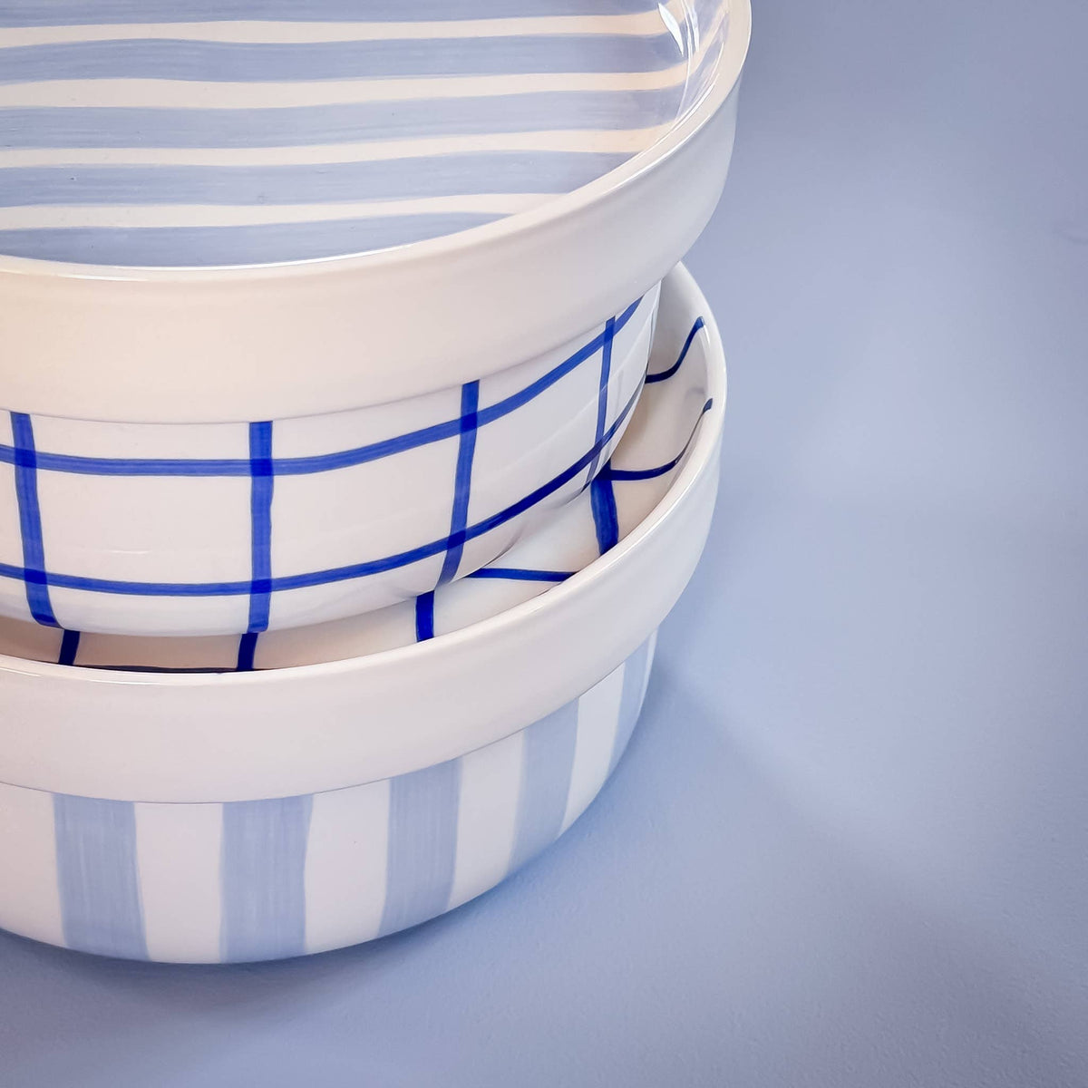Magazin Minori Schale gross  Stripes - morning azzurro