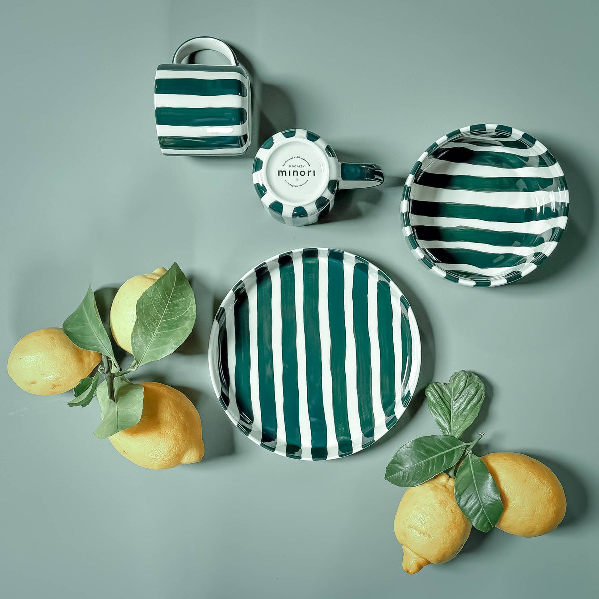 Magazin Minori Becher Stripes - gentle green