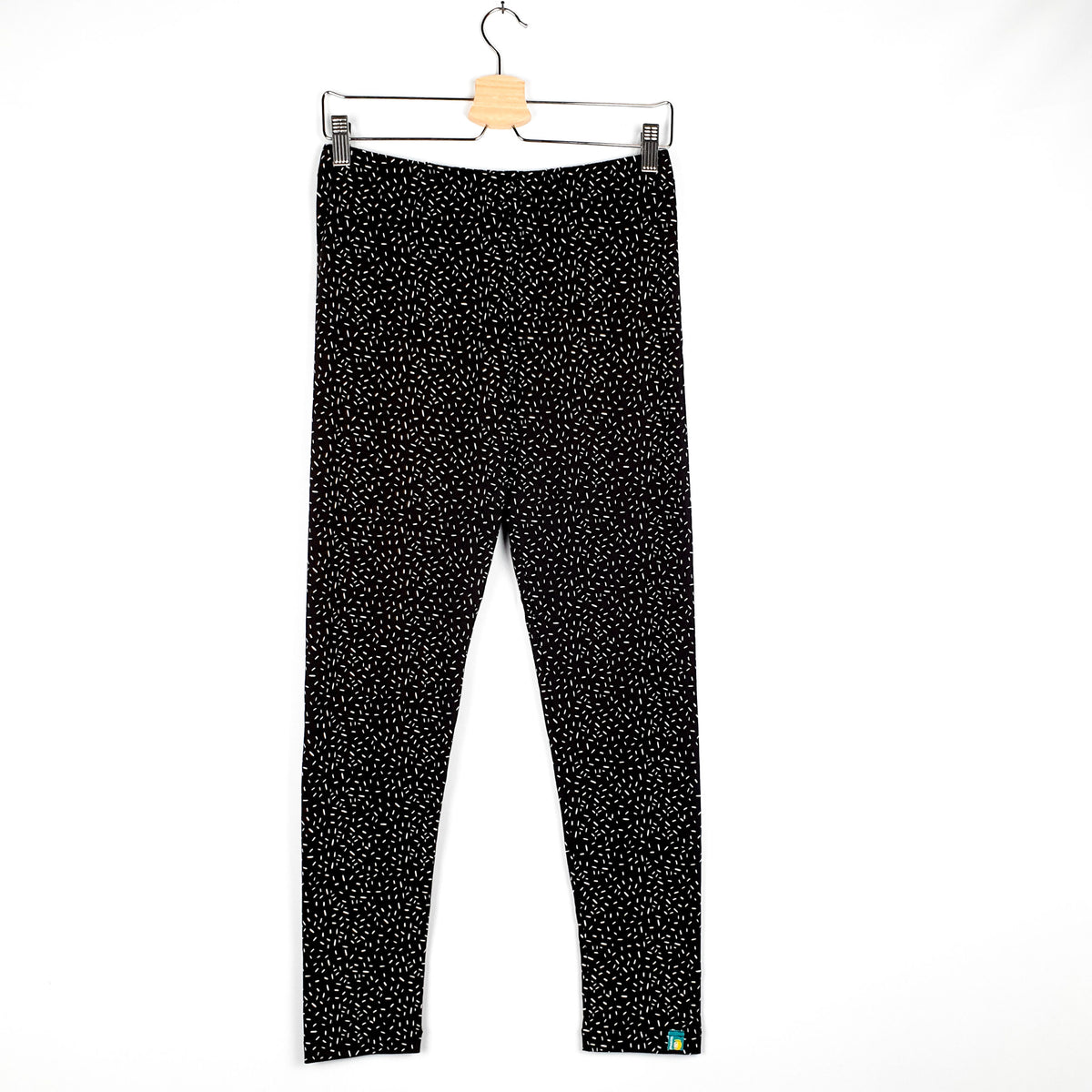 Studio du. Damenleggings 'schwarz/weiss Stippchen'