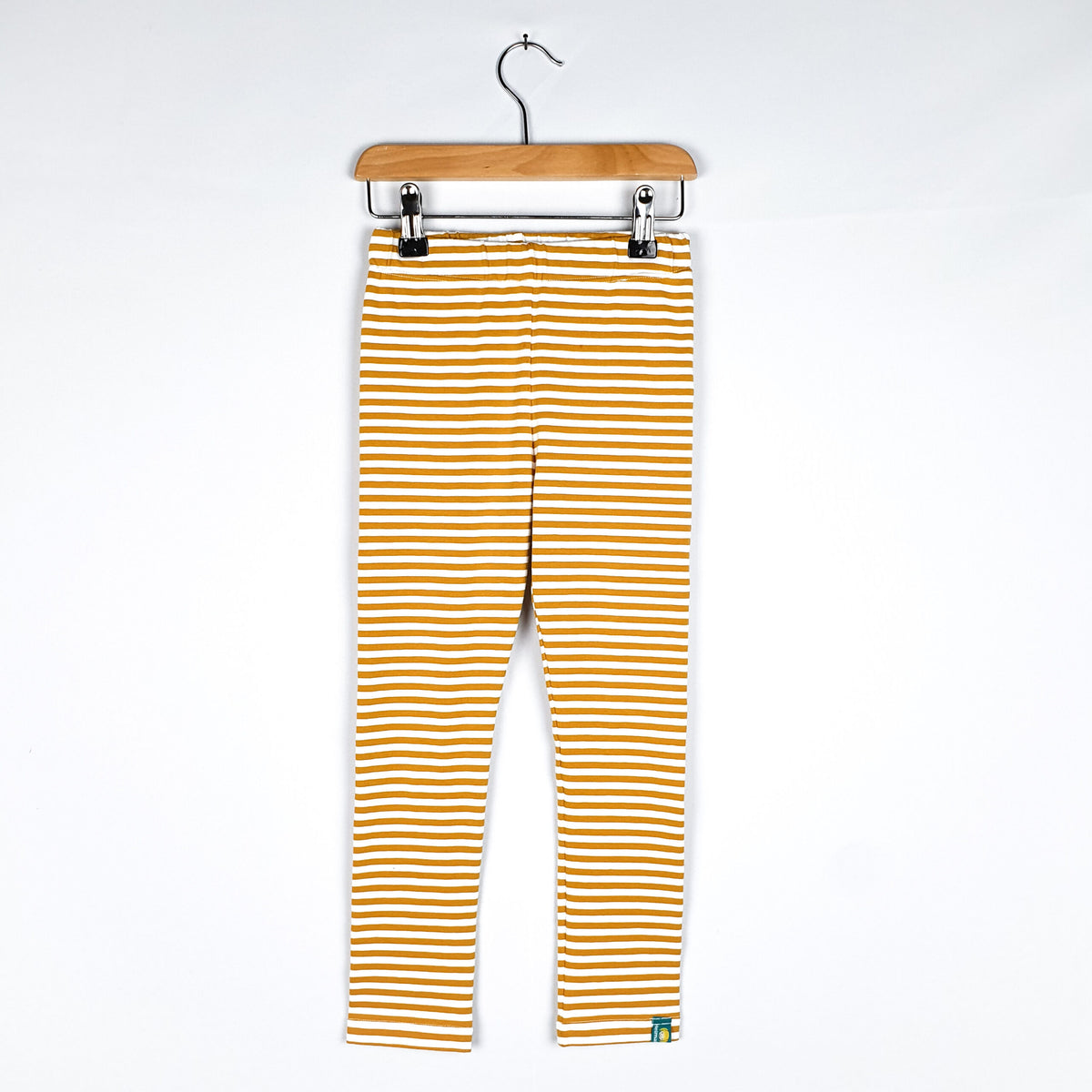 Kinderleggings 'senfgelb/weiss gestreift'