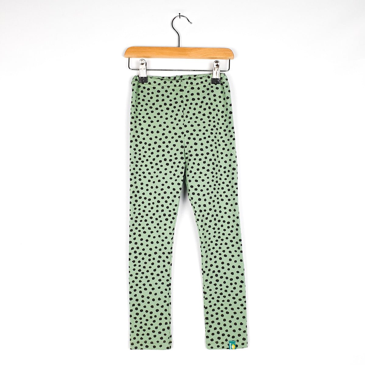 Kinderleggings 'mint/schwarz gepunktet'