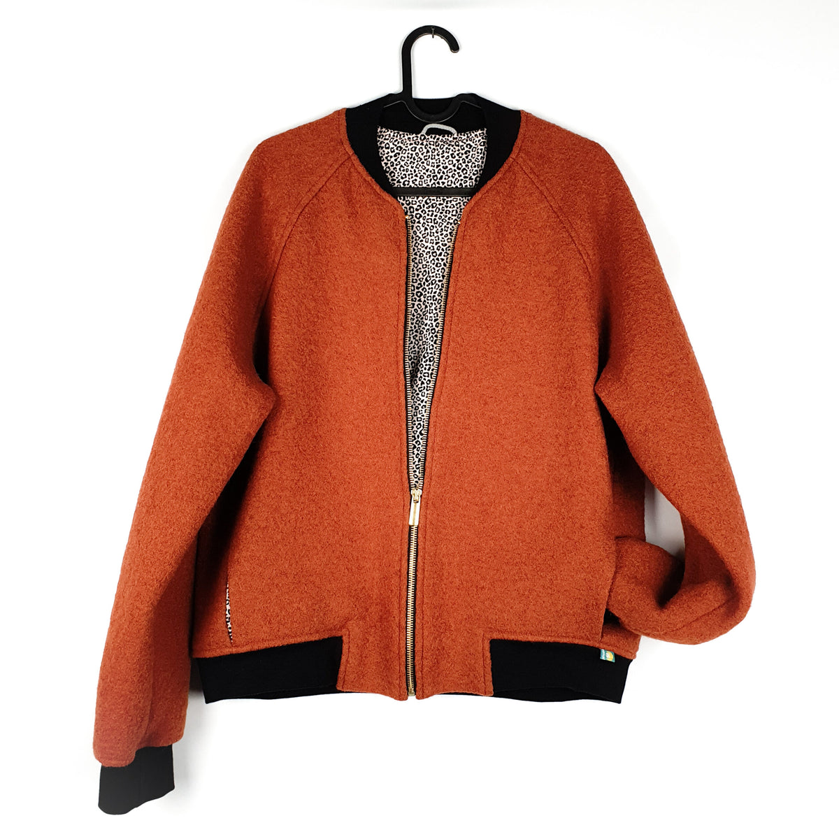 Studio du. Bomberjacke Wollwalk rostrot/Minileo