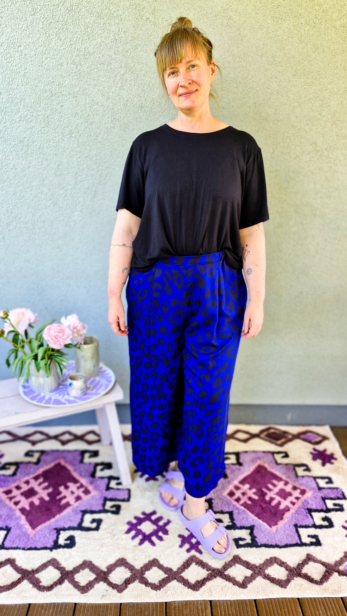 Studio du. Culotte gemusterte Viskose Damen urban-leo-knallblau