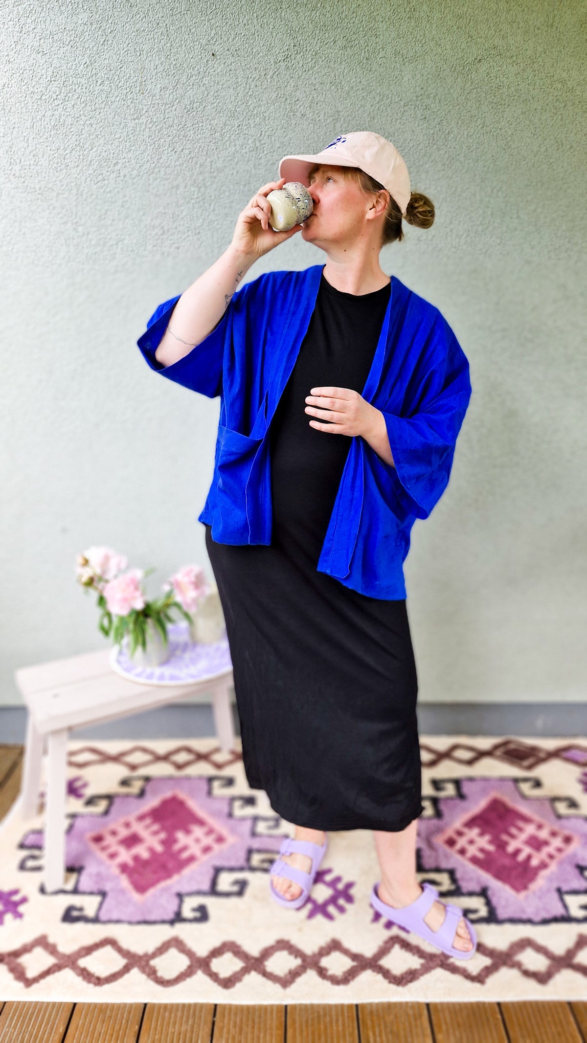 Studio du. Kimono Leinen dünn 'knallblau'