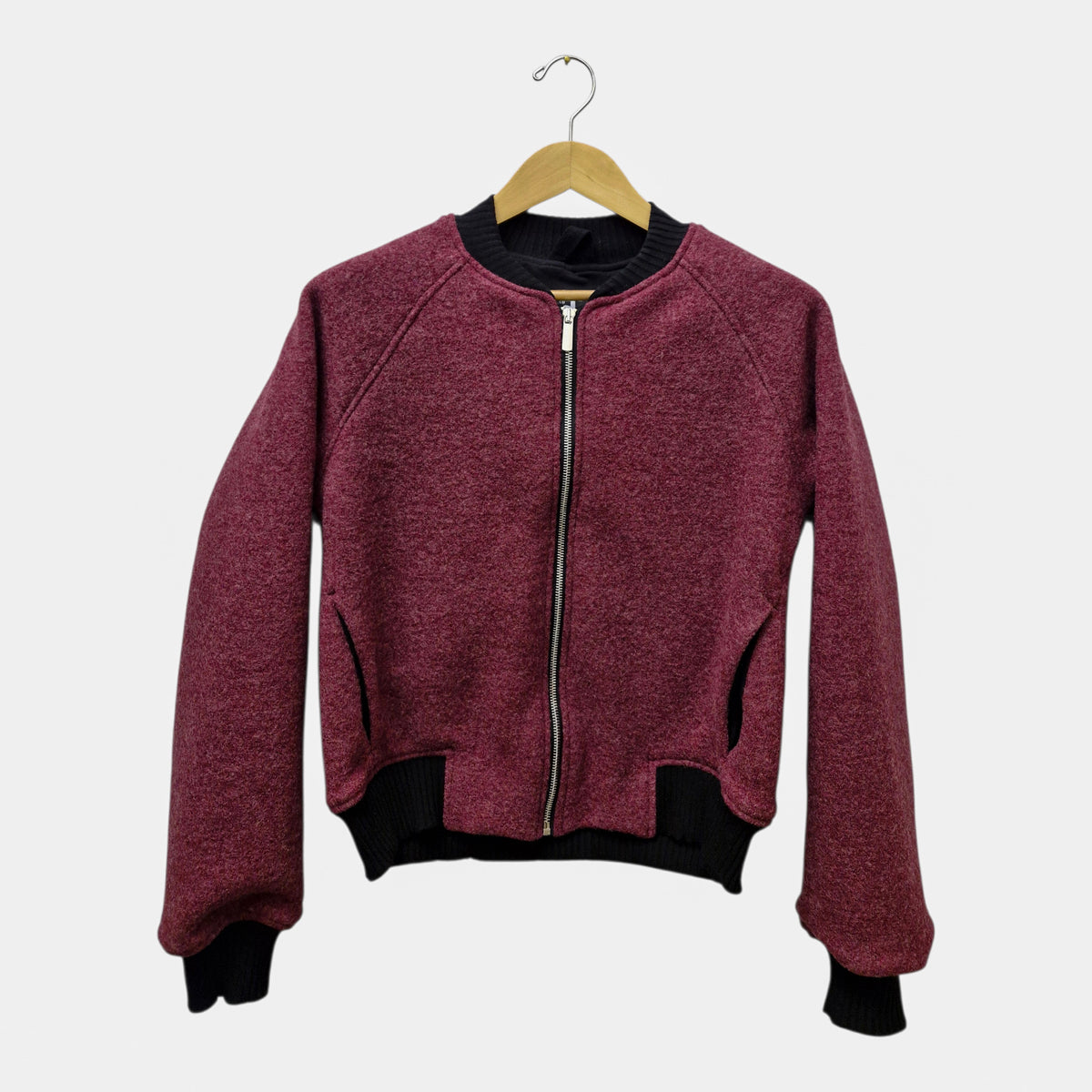 studio du. Bomberjacke Wollwalk bordeaux