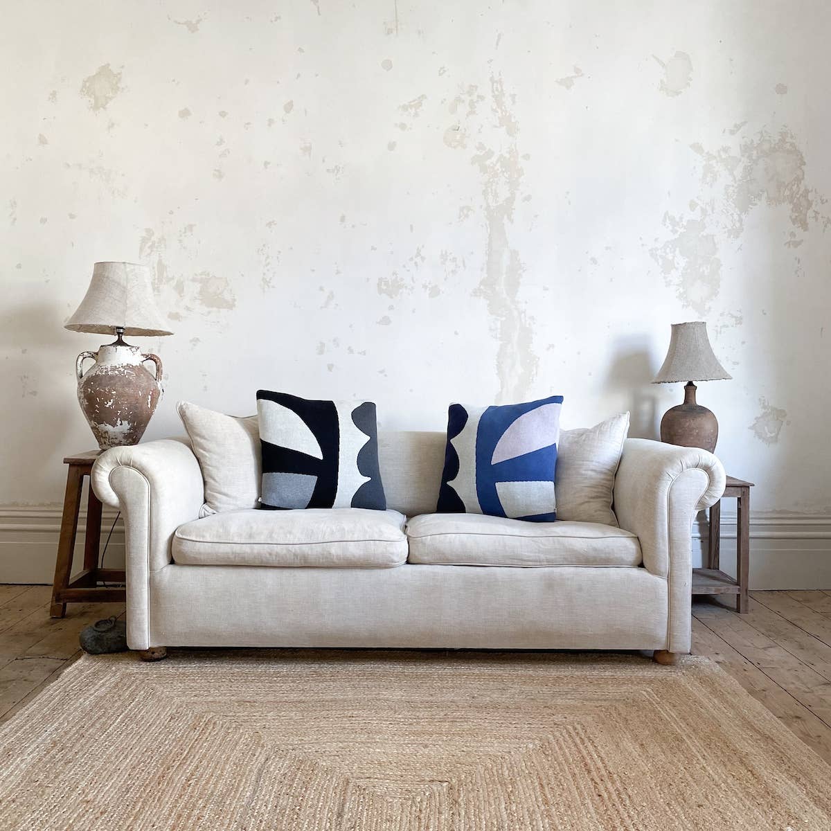Sophie Home Dekokissen/Kissen aus Baumwollstrick — Orbi Cobalt