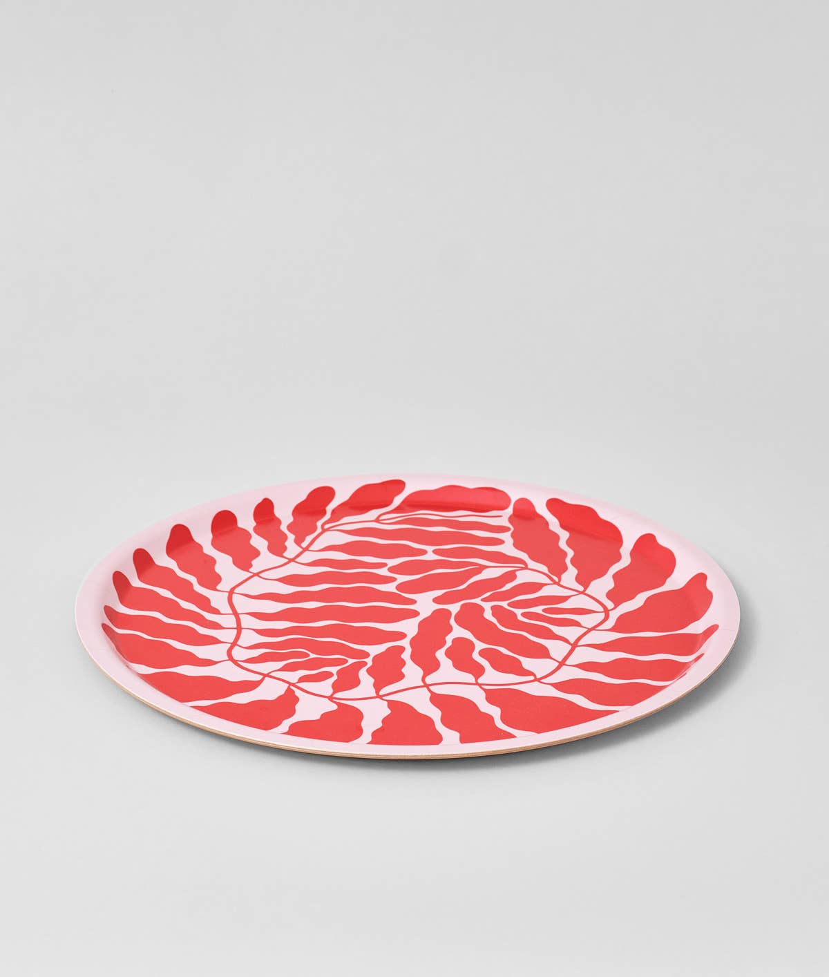 WRAP Großes rundes Tablett "leaves red"
