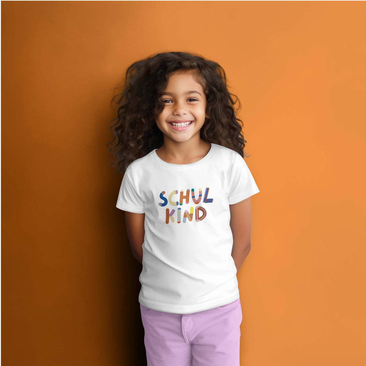Modern Kids Art - Bügelbild "Schulkind" Buntes ABC