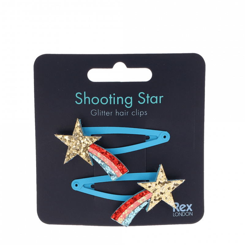 Glitzer-Haarspangen 'Shooting Stars' (2-er Set)