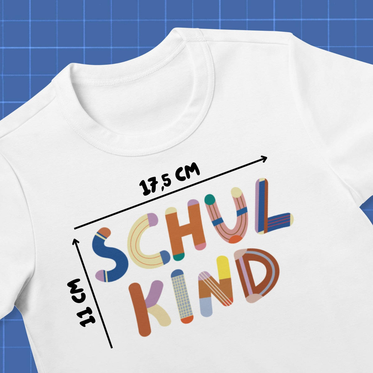 Modern Kids Art - Bügelbild "Schulkind" Buntes ABC