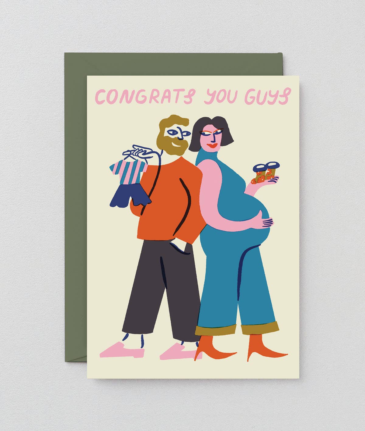 Wrap Grußkarte „Congrats You Guys“