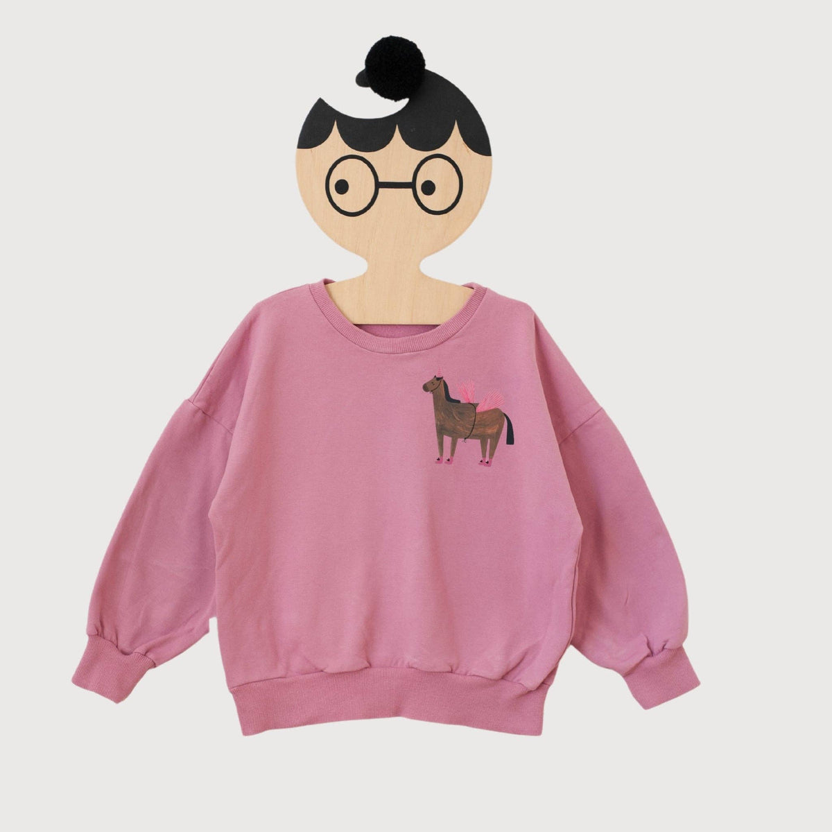 Pferd auf altrosa Kinder Sweatshirt Don't grow up