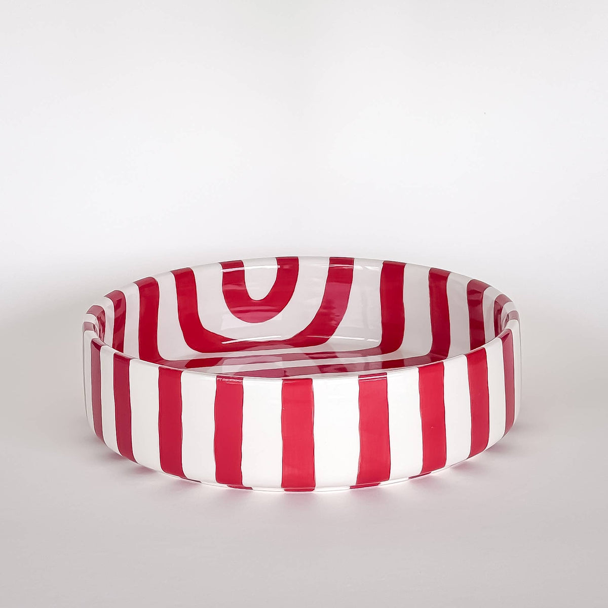 Magazin Minori Schale gross  Stripes - tramonto red