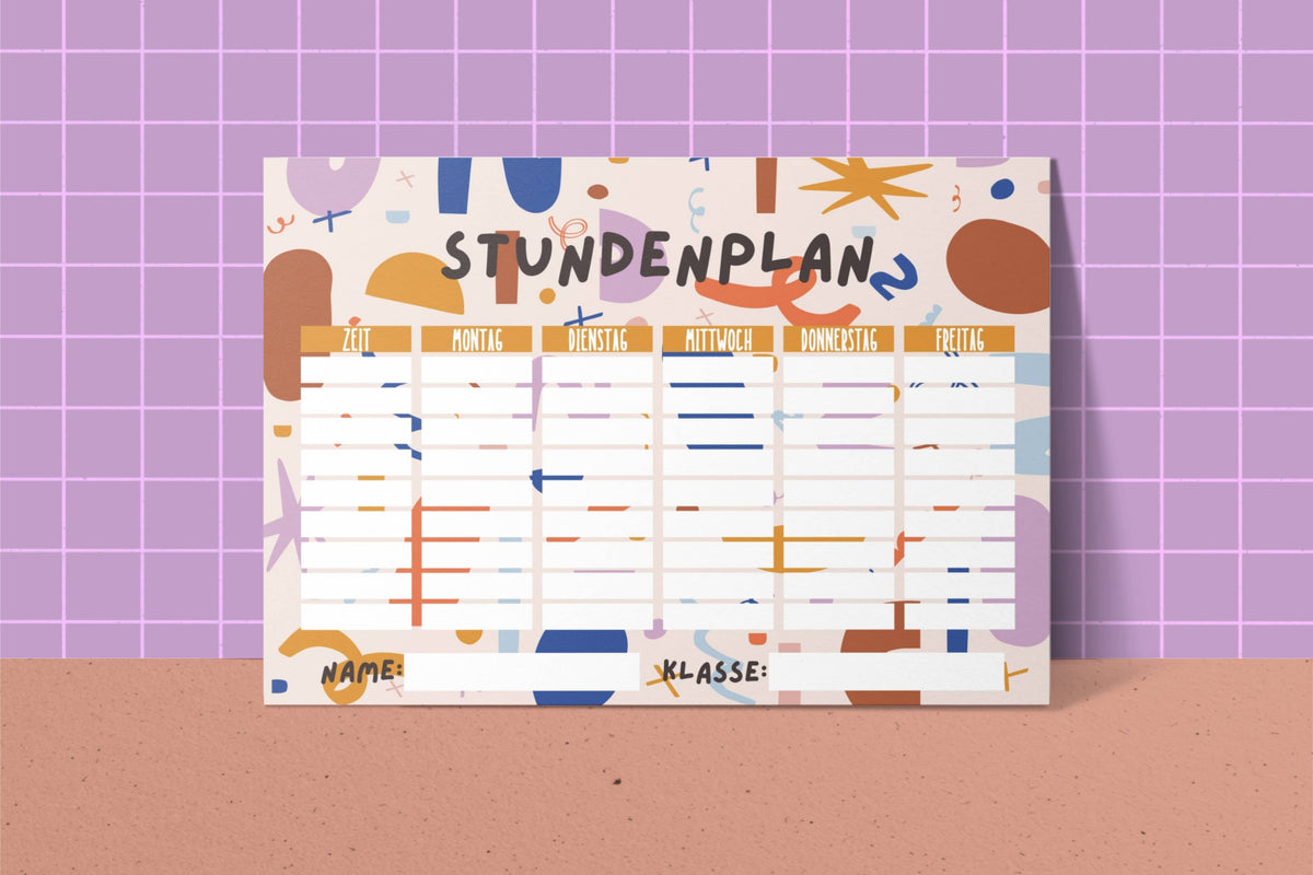 Modern Kids Art - Stundenplan "Kunterbunt"