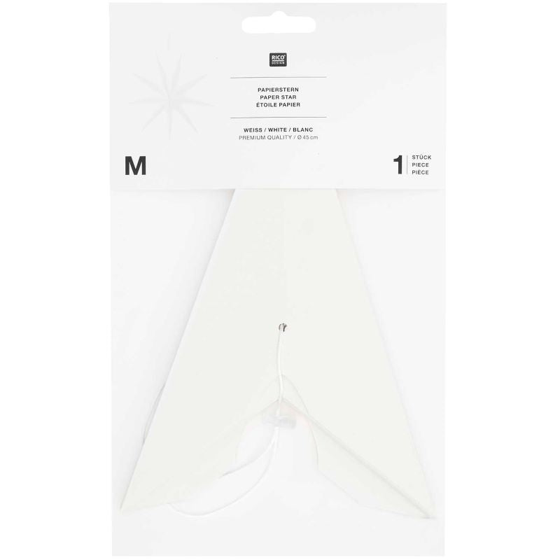 Papierstern Auffaltbar 'weiß' (45cm) Rico Design
