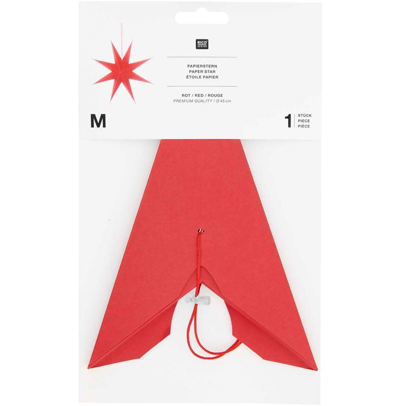 Papierstern Auffaltbar 'rot' (45cm) Rico Design