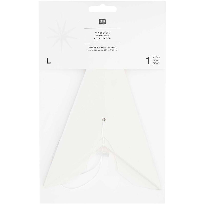 Papierstern Auffaltbar 'weiß' (60cm) Rico Design