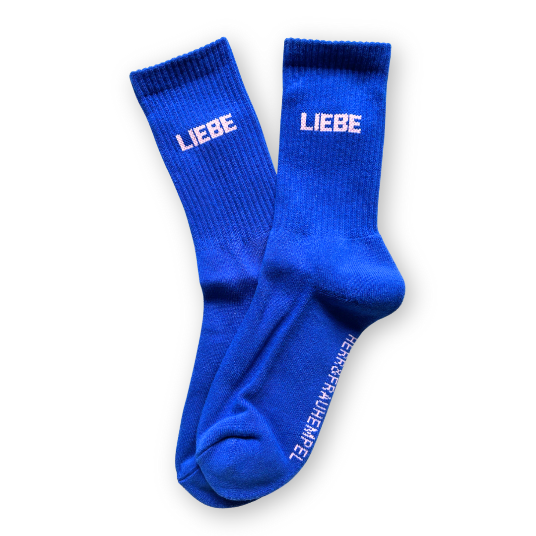 HerrundFrauHempel SOCKEN - LIEBE blau - rosa