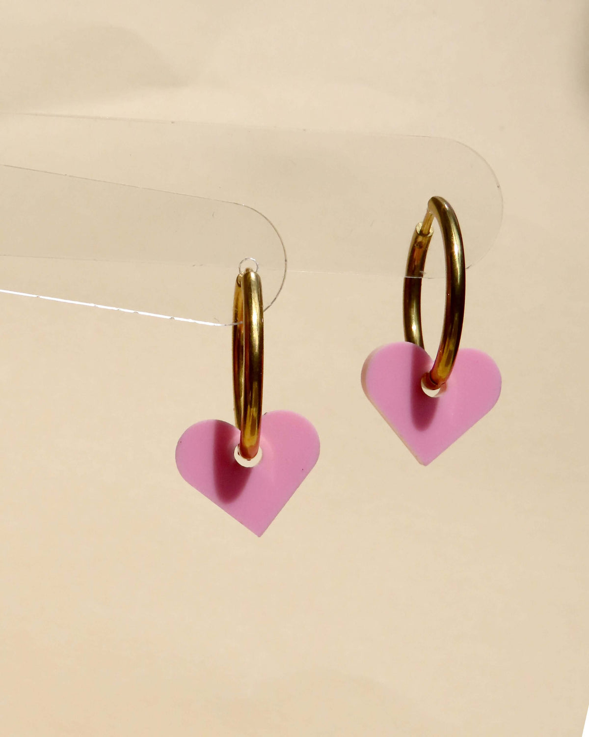 Niemalsmehrohne "Dopamine Love Herz" Creolen - rosa