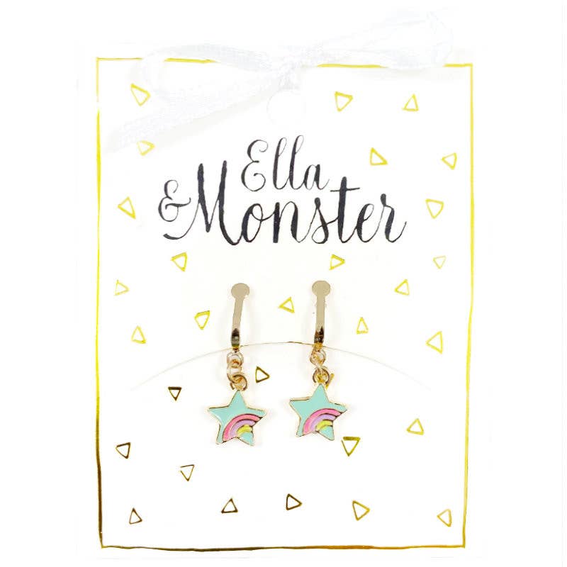 Ella & Monster Accessories - Regenbogen-Stern-Clip-Ohrringe