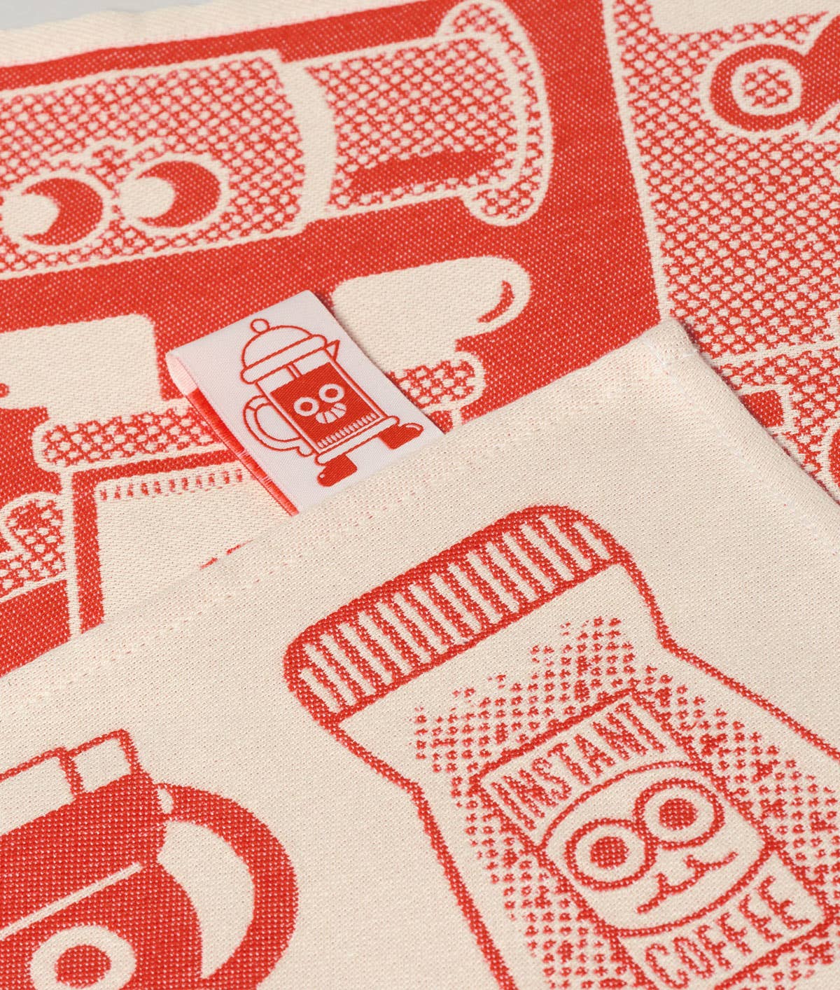 Wrap "Kaffeezeit" Geschirrtuch Rot/Beig