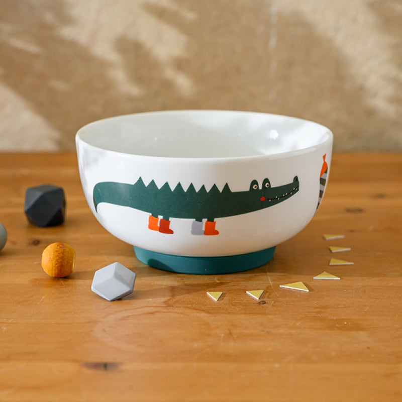Ava&Yves Porzellan-Set 'Schulkind Adventure' mit großem Teller (23cm), Becher und Müslischale