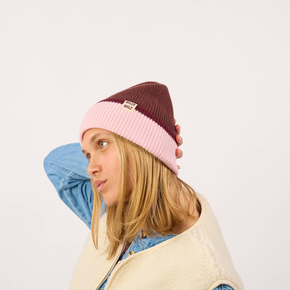BILLYBELT - Beanie - Braun, Rosa & Bordeaux