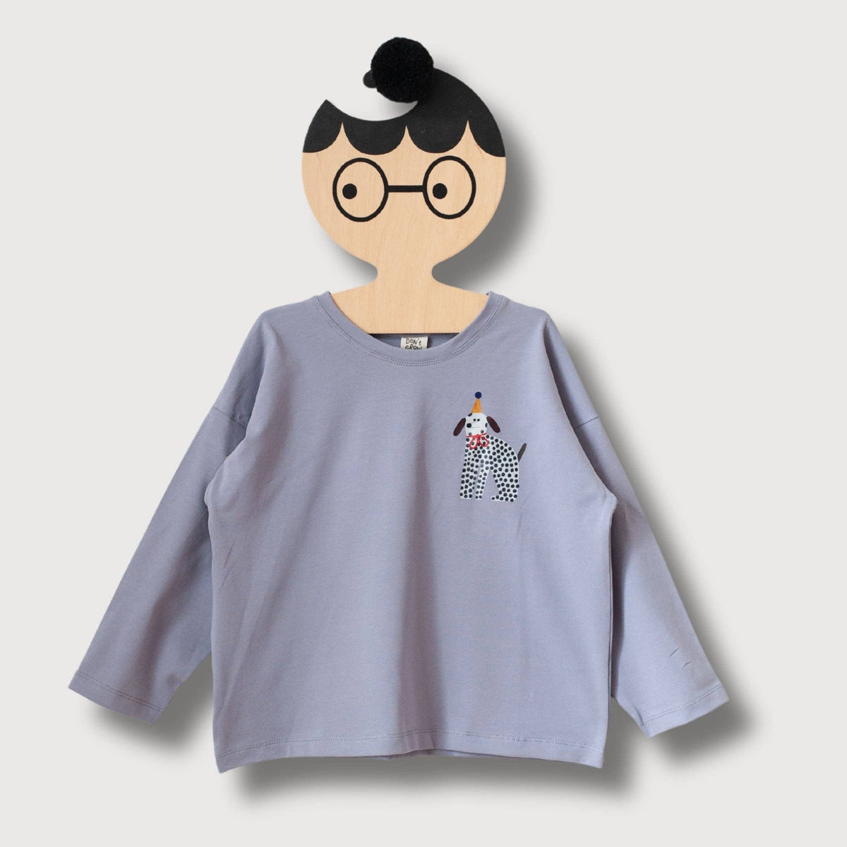 Don't grow up Longsleeve 'Partyhund' auf lilagrau