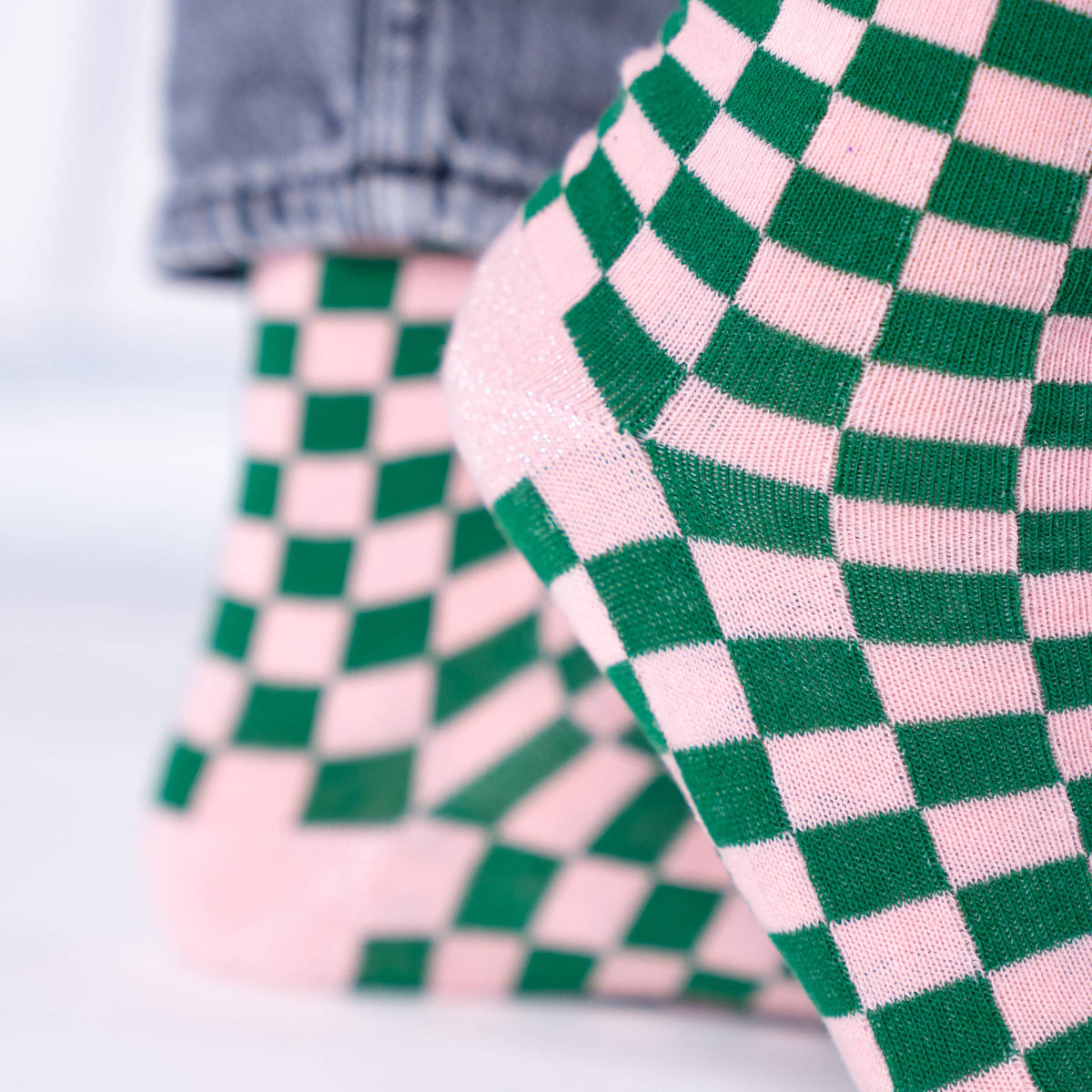 Socken Karos Grün und Rosa von Billybelt ONESIZE