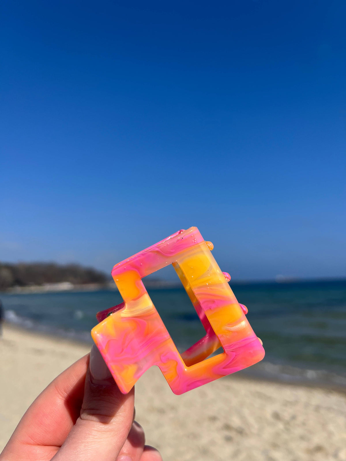 Haarspange Quadrat Sorbet