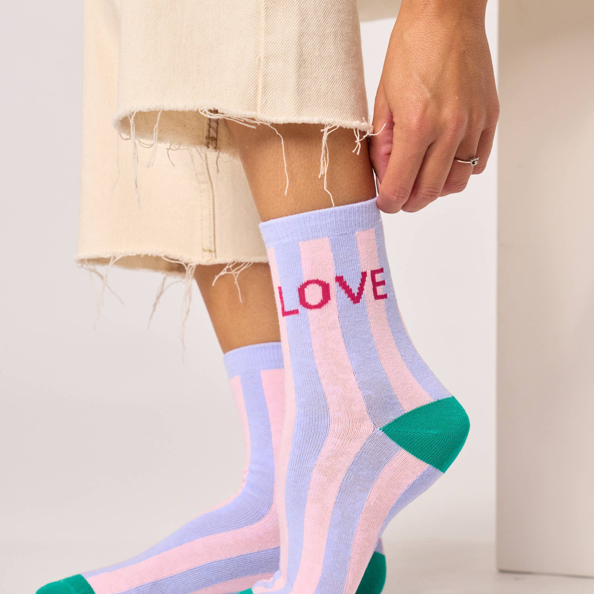 Gestreifte Socken - Liebe Billybelt ONESIZE