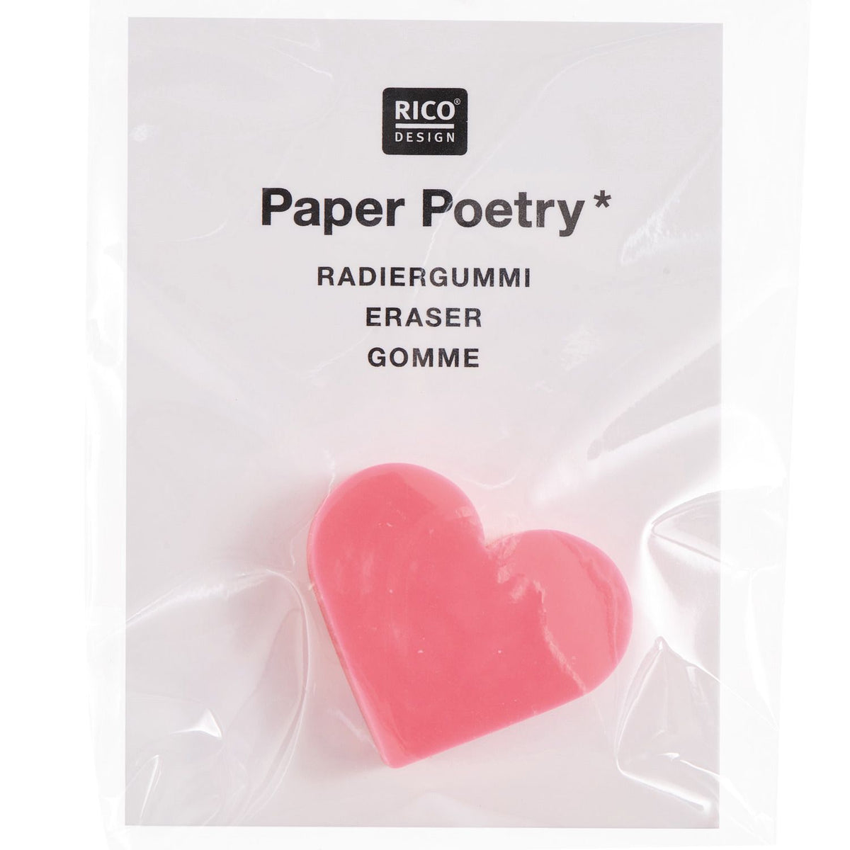 Mini-Radiergummi Herz Neonpink Rico Design