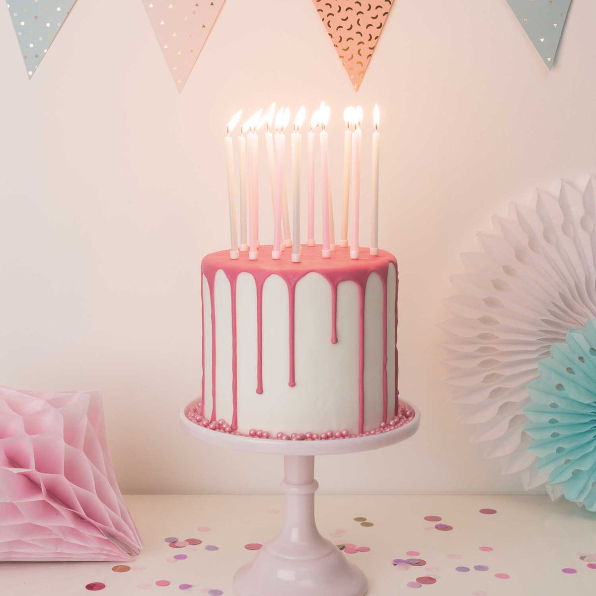 Party Kerzen 'Pastell'  Geburtstagskerzen Kuchenkerzen